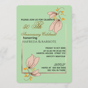 Einladung zum 50. Jubiläum, Grünzeug Hochzeit Jub