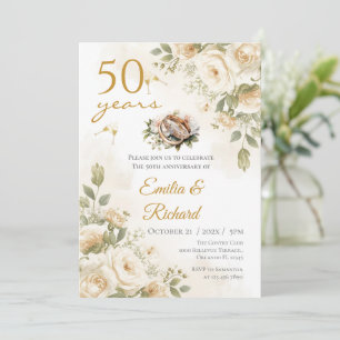 Einladung zum 50. Jubiläum mit Ringen und w