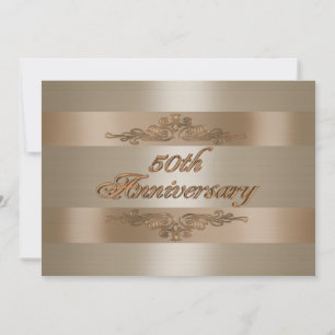 Einladung zum 50. Jubiläum Party Gold Satin