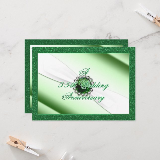 Einladung zum 55. Hochzeitstag (Vorderseite/Rückseite Beispiel)