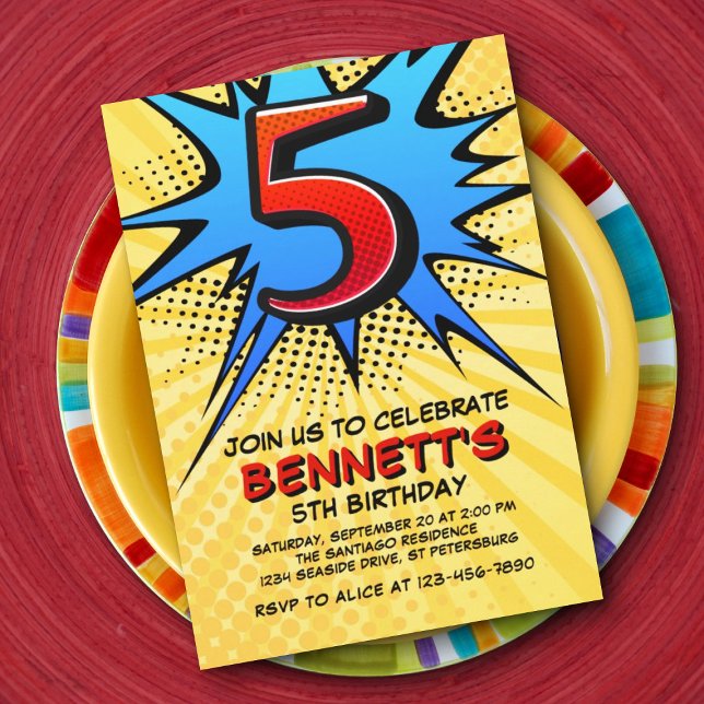 Einladung zum 5. Geburtstag des Superhelden (Von Creator hochgeladen)