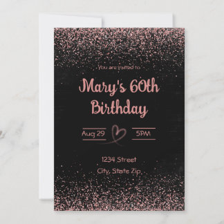 Einladung zum 60. Geburtstag – Glitter Konfetti |