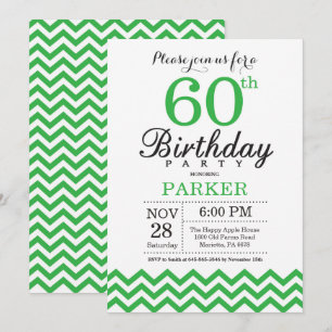 Einladung zum 60. Geburtstag Green Chevron