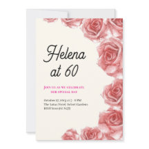 Einladung zum 60. Geburtstag mit Vintage-Rosen