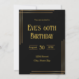 Einladung zum 60. Geburtstag - Schwarz & Gold el