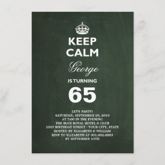 Einladung zum 65. Geburtstag mit lustigem Keep Cal