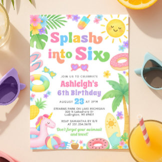 Einladung zum 6. Geburtstag - Splash in Six