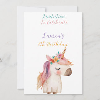 Einladung zum 6. Geburtstag von Unicorn