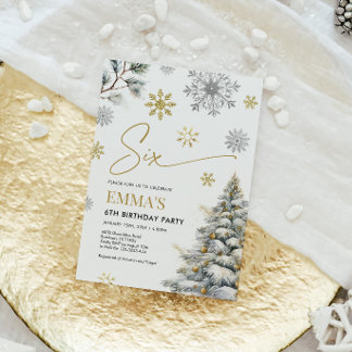 Einladung zum 6. Geburtstag, Winter sechs Geburtst