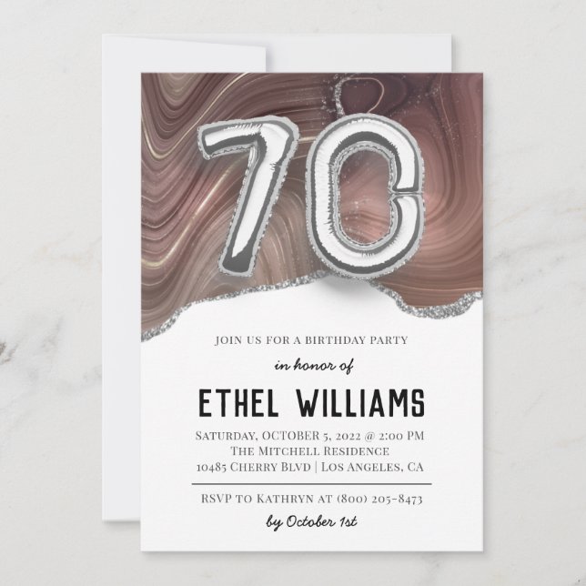 Einladung zum 70. Geburtstag (Vorderseite)