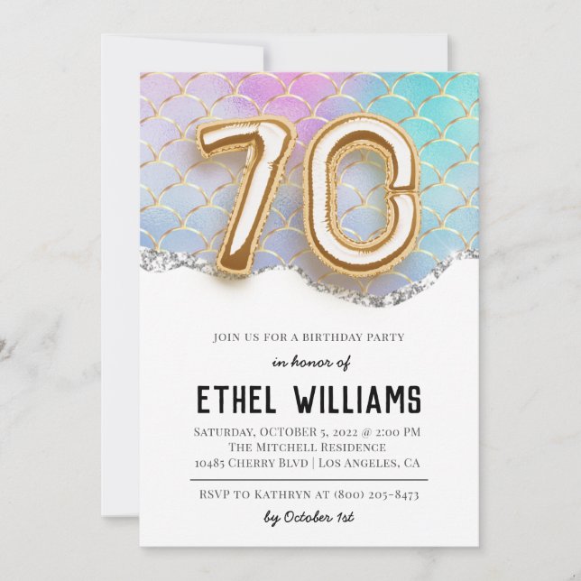 Einladung zum 70. Geburtstag (Vorderseite)