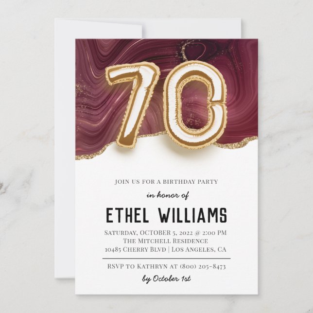 Einladung zum 70. Geburtstag (Vorderseite)