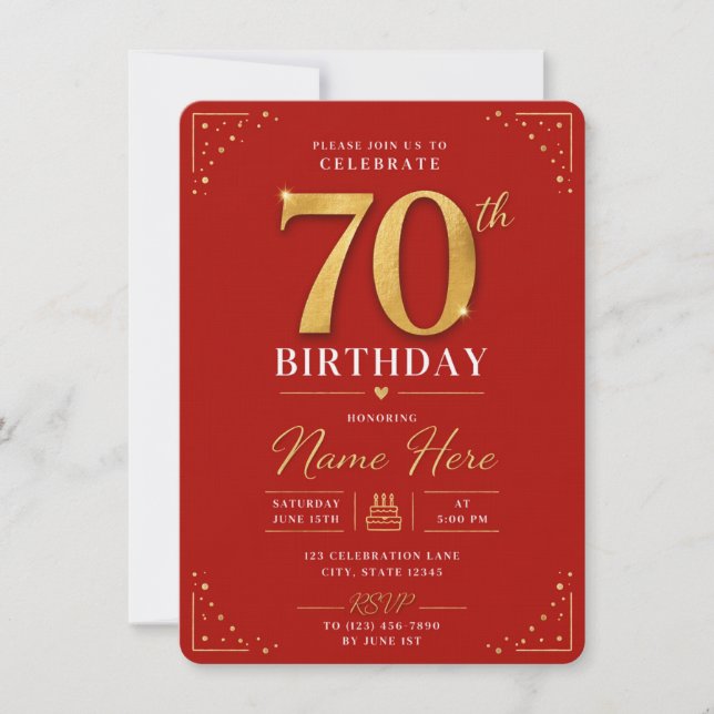 Einladung zum 70. Geburtstag  (Vorderseite)