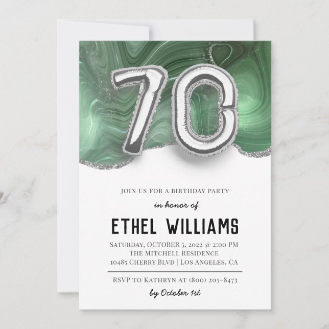 Einladung zum 70. Geburtstag (Vorderseite)