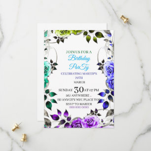 Einladung zum 70. Geburtstag für Frauen, Florale Ü