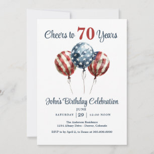 Einladung zum 70. Geburtstag mit Cheers