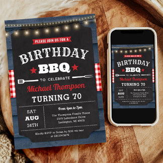 Einladung zum 70. Geburtstag - Party zum Grillen