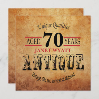 Einladung zum 70. Geburtstag | Vintag - DIY Age