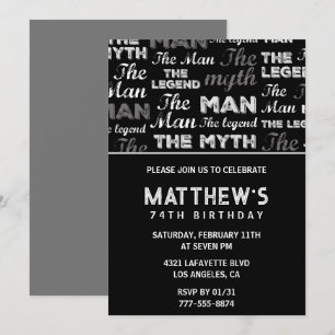 Einladung zum 74. Geburtstag für ihn Mythos Legend