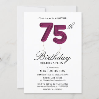 Einladung zum 75. Geburtstag
