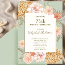 Einladung zum 75. Geburtstag - Herbstfarben Floral