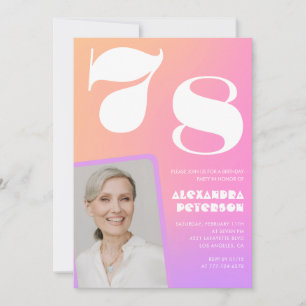 Einladung zum 78. Geburtstag mit rosa Farbverlauf 