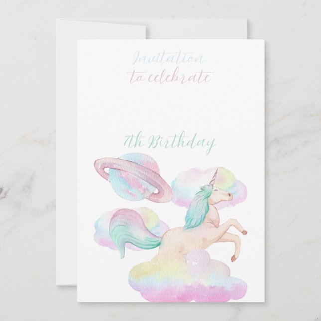 Einladung zum 7. Geburtstag (Vorderseite)