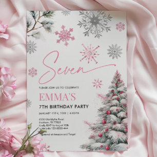 Einladung zum 7. Geburtstag, 7. Winter Geburtstag 