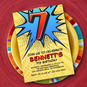 Einladung zum 7. Geburtstag des Superhelden