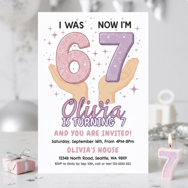 Einladung zum 7. Geburtstag Mädchen (Von Creator hochgeladen)