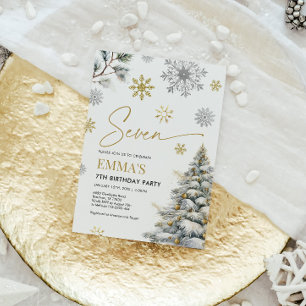 Einladung zum 7. Geburtstag, Winter Sieben Geburts