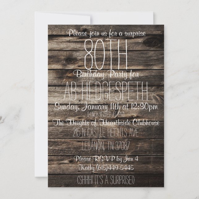 Einladung zum 80. Geburtstag (Vorderseite)