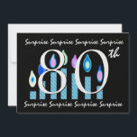 Einladung zum 80. Geburtstag<br><div class="desc">Dieses Design mit seinen festlich gestreiften Kerzen und seiner kühnen Schrift ist ein lustiger Weg, die Leute zu einem SURPRISE Geburtstagsfest einzuladen. Text auf der Rückseite der Einladung ist völlig anpassbar - auf der Vorderseite können Sie das Geburtstagsjahr und den Geburtstagsgast hinzufügen. Sie können mit verschiedenen Papiertypen experimentieren, indem Sie...</div>