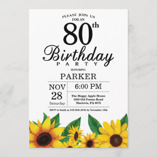 Einladung zum 80. Geburtstag der Sonnenblume