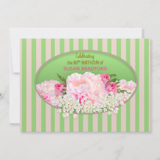 Einladung zum 80. Geburtstag, Frauen mit Blume