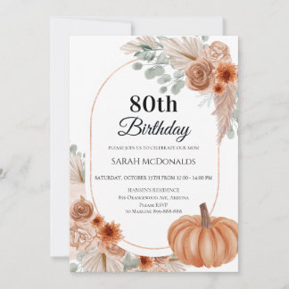 Einladung zum 80. Geburtstag im Herbst für eine Fr
