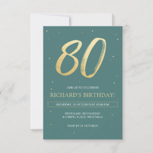 Einladung zum 80. Geburtstag mit Sage Green und Go