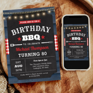 Einladung zum 80. Geburtstag - Party zum Grillen