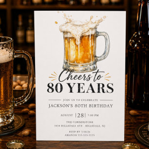 Einladung zum 80. Geburtstag: Prost!