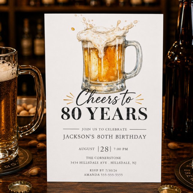 Einladung zum 80. Geburtstag: Prost! (Von Creator hochgeladen)