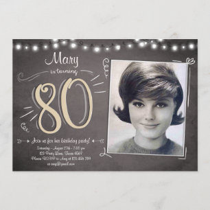 Einladung zum 80. Geburtstag Vintage Eighty Geburt