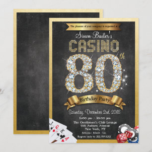 Einladung zum 80. Geburtstag zum Casino Poker
