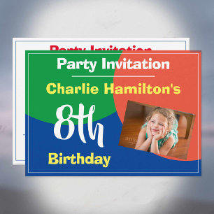 Einladung zum 8. Geburtstag mit Foto