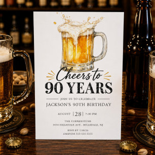 Einladung zum 90. Geburtstag: Prost auf 90 Jahre
