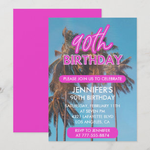 Einladung zum 90. Geburtstag Sommer Tropisch Palme