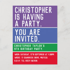 Einladung zum 9. Geburtstag eines Kindes