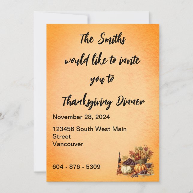 Einladung zum Abendessen (Vorderseite)