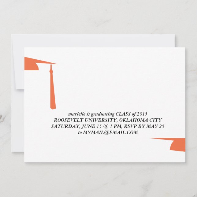 Einladung zum Abschluss von Graduierungsobergrenze (Vorderseite)