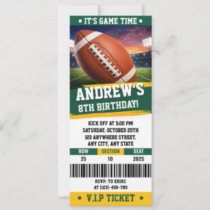 Einladung zum American Football Geburtstag als Tic