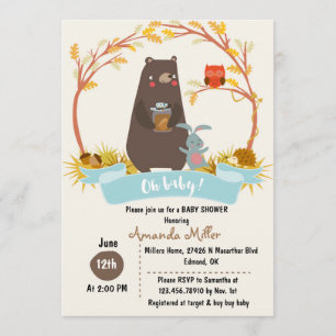 Einladung zum Baby Shower Bear